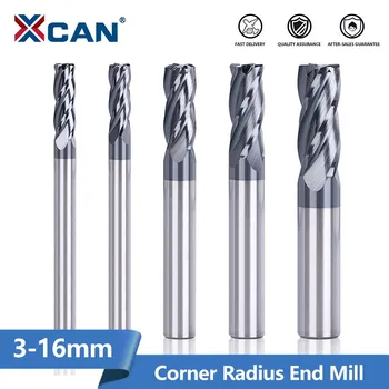 XCAN CNC Nurga Raadius End Mill Bullnose Volframkarbiid-Terasest Milling Cutter Pinna Mehaaniline Metalli Ruuteri Bit 