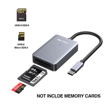 UHS-II-kiire Kaardi Lugeja, USB-C SD-4.0 mälukaardilugeja jaoks, SDXC, SDHC, SD, MMC Micro SDXC, Micro SD, Micro SDHC Kaart