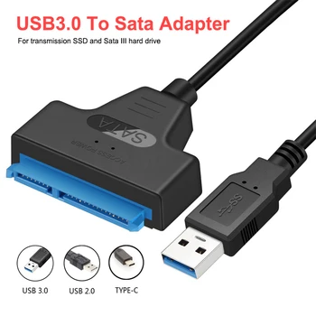 Adpter SATA III, USB 3.0 Kaabli Väline kõvaketas, USB-Serial ATA 22pin Converter Kõvaketta 6 Gbps 2,5