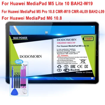 DODOMORN HB299418ECW Aku Huawei MediaPad M5 / M6 10.8 CMR-W19 CMR-AL09 BAH2-L09 Mobiiltelefon Laos