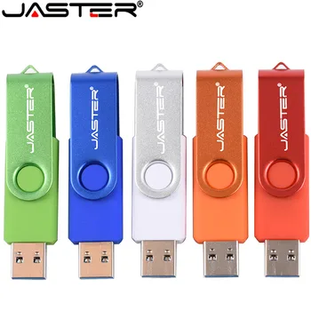 JASTER OTG Pööratav 360° USB Flash Drive 64GB Tasuta Custom LOGO Pen Drives Memory Stick 32GB Kingitused võtmehoidja U Disk 8GB 16GB 4GB