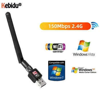 150Mbps 2.4 G Võrgu Kaart Mini-USB 2.0 WiFi Adapter 2dBi Antenn RTL8188 Ethernet, Wi-Fi Dongle Vastuvõtja MAC Lauaarvuti Sülearvuti
