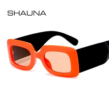 SHAUNA Retro Ristküliku Päikeseprillid Naistele Laiad Jalad Prillid Tooni UV400 Brändi Disainer Trendid Retro Mehed Optiliste Prillide Raamid