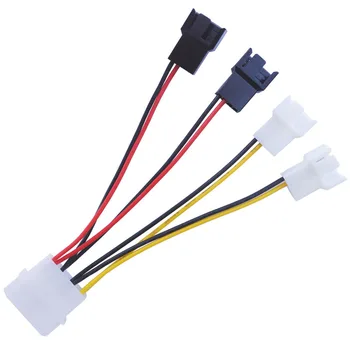 10tk 4-Pin Molex to 3-Pin fan Power Cable Adapter Pistik 12v x 2 / 5v x 2 Arvuti Tarvikud