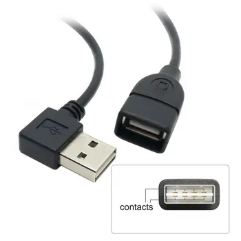 USB 2.0 Meeste ja Naiste pikendusjuhe 100cm Pöörduv Disain 90 Kraadi Nurga Musta värvi