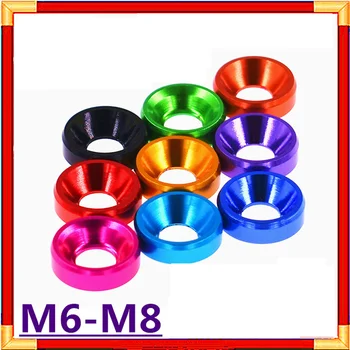 M6 M8 Alumiinium Peitpeakruvi Pea Seib Polt Seib Tihend Anodeeritud Korter Peaga Pesumasin Värviline