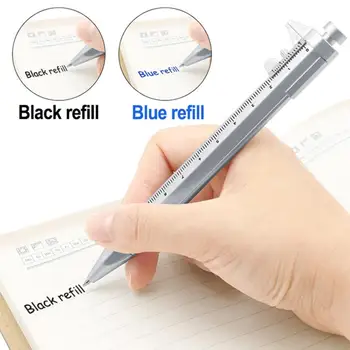 1TK Plastikust Multifunktsionaalne 0,5 mm Gelink Pen Vernier Kaliiber Rull Pastapliiatsid ScaleRuler Mõõtmise Kirjutamise Vahend Kirjatarvete