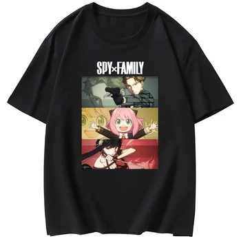 Uus Spioon X Family T-Särgid Anime Prindi Streetwear Meeste Ja Naiste Mood Puhtast Puuvillast Ülepaisutatud O-Kaelus T-Särk Harajuku Unisex Riided