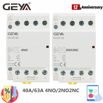 GEYA 4P 63A 4NO või 2NC2NO 220V/230V 50/60HZ Din Rail Leibkonna AC Modulaarne Kontaktori