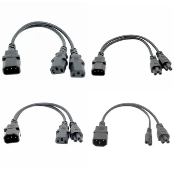 IEC320 C14 C8, Et 2X C7, C5 C13 Y Split AC toitekaabel, IEC Joonis 8 Mees 2 Naine 1 In 2 Out AC Power Cable 30cm Must