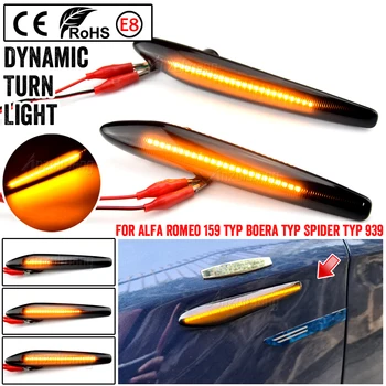 2tk Dünaamiline LED suunatule Poritiiva Ees Pool Sm-i Lamp Alfa Romeo Spider 159 Sportwagon Boera #60691105 60691106