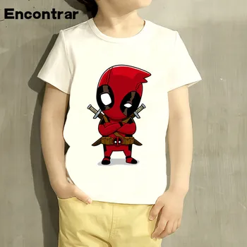 Poisid/Tüdruk Deadpool Superkangelane Naljakas Cartoon Disain T-Särk Lapsed Suurepärane Vabaaja Lühikesed Varrukad Topid Lastele Armas T-Särk,HKP2237