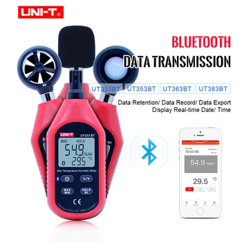 ÜHIK UT333BT UT353BT UT363BT UT383BT Digitaalne Niiskuse Mõõtja Mini Anemomeeter Valguse Mõõtja LUX Digital Sound Meter