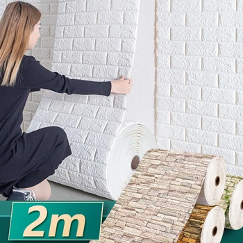 2022 2mX70cm 3D Telliskivi Seina Kleebised DIY Decor Isekleepuv, Veekindel Tapeet Lapsed Tuba, Magamistuba, Köök Kodus Seina Decor