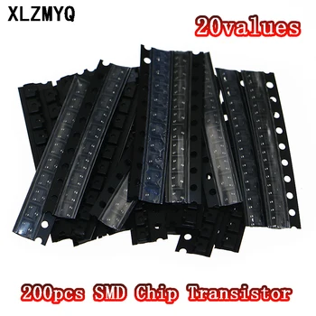 200pcs/palju SMD Chip Transistori Valik Kit 2N2222 S8050 S8550 S9014 S9015 S9018 TL431 C945 A1015 C1815 A42 A92 20values*10tk