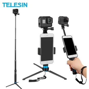 TELESIN Pikendatav Alumiiniumist Selfie Kinni Statiivi ja Telefon Clip GoPro Hero 5 6 7 8 9 10 Insta360 Osmo Tegevus SJCAM