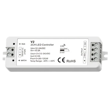 RF Remote Touch CCT Töötleja 2CH 2.4 GHz LED Riba Kontroller Soe Valge, külm Valge LED Riba Max 576W DC12V 24V 36V