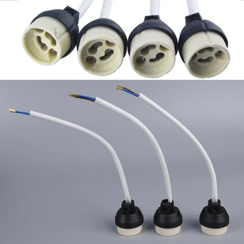 Keraamilised GU10 Alus Pistikupesa Adapter Wire-Liides Portselan Halogeenlamp GU10 Lamp Omanik LampHolder LED kohtvalgusti Pirn