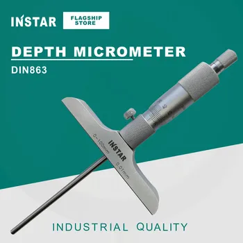 INSTAR Sügavus Mikromeeter 0-25mm 0-100mm Tööstusliku Kvaliteediga Roostevabast Terasest Mikromeeter 0.01 mm