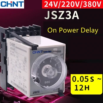 CHINT CHNT ST3P JSZ3 Power on ajaline Viivitus Relee koos Pesa JSZ3A-B A C D 220V 24V10S 60S Aeg Relee Lüliti