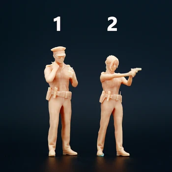 1:64 Meeste Ja Naiste Politsei Patrull Joonis Miniatuurne Mudel Tuleb Värvi Ise Number 030