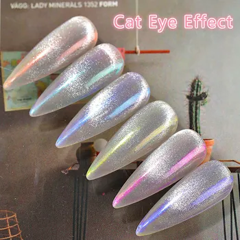 CHUNSHU 1g Aurora Neoon Pigment-Pulber Läbipaistev Kameeleon Nail Art Cat Eye Gel Polish Chrome-Helbed Küünte Kaunistused Maniküür