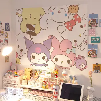Mymelody Cinnamoroll Kuromi Hello Kitty Pompompurin Pochacco Sanrio Kawaii Cartoon Armas Plakat Seina Kleebised Anime Tüdruk Kingitus