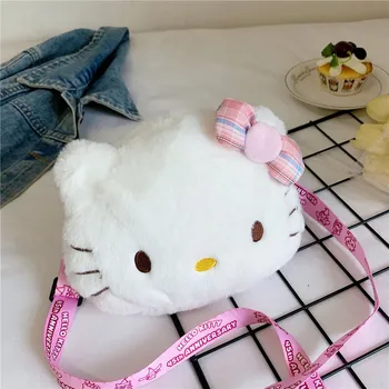 Kawaii Sanrio Hello Kitty Palus Kott Plushies Sees Üks Õlg Messenger Bag Cinnamoroll Meik Bagpack Kingitus Tüdruk