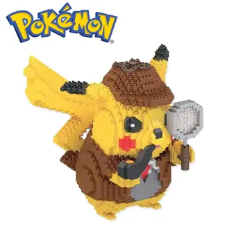 1580PCS+ Pokemon Detektiiv Pikachu Mini ehitusplokid Diamond Mikro-Telliskivi Arvandmed Mänguasjad Lapsele Sünnipäeval Kingitus 7081A