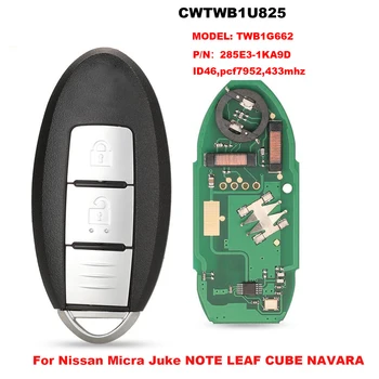 jingyuqin CWTWB1U825 TWB1G662 433Mhz ID46 Kiip Smart Remote Auto Võti Nissan Micra Juke MÄRKUS LEAF CUBE NAVARA 