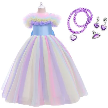 Väike Printsess Tüdrukute Riided Lastele Suvel Palli Luksuslik Kleit Lapsed Ükssarvik Sünnipäeva Uhke Vestidos Võistlused Big Bowknot Kleit