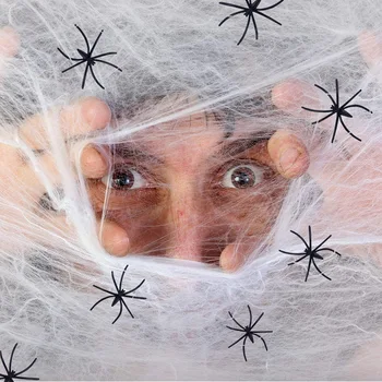 Halloweeni Dekoratsioonid Kunstlik Spider Web Super Venitada Ämblikuvõrgud Võltsitud Ämblikud Hirmutav Pool Stseeni Decor Õudus Maja Rekvisiidid