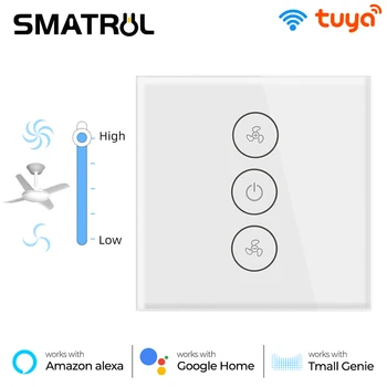 SMATRUL Tuya Touch Wifi Lae Ventilaator Lüliti ELI intelligentse Elu Kaug-Timer Kiirus Seina Klaas APP Kontrolli Töö Alexa Google Kodu