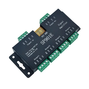 SP901E LED-Signaali Võimendi Kontroller SPI väljundsignaal 4 kontrollrühma Võimendi jaoks WS2811 SK6812 APA102 DMX512 RIBA MOODUL