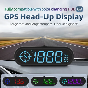Heads-Up LED-Ekraan, GPS-Spidomeeter Smart Digital Teated Meeldetuletus Kompass Auto HUD Varuosad Kõikidele Autodele