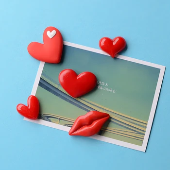 Korea Armas Külmkapi Magnet Kleebised Punane süda huule Photo Sõnum Kleebis Jaapani Külmkapi Magnet Home Decor