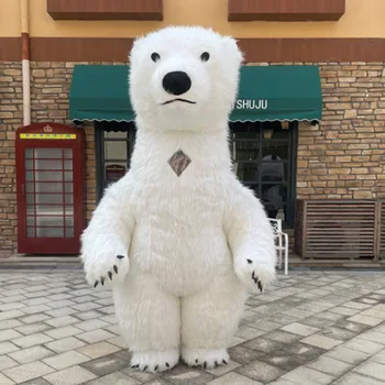 2.6 M Hiiglane Jääkaru Täispuhutav Kostüüm Street Naljakas Jääkaru Maskott Kostüüm Pool Cosplay -, Plüüš-Nukk Täis Pumbatud Maskott Kostüüm