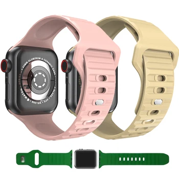 Rihm Apple Watch Band Seeria Ultra 8 7 6 SE 5 4 3 2 Silikoonist Rihm Käevõru 49mm 45mm 44mm 41mm iWatch Bänd 40mm 38mm 42mm