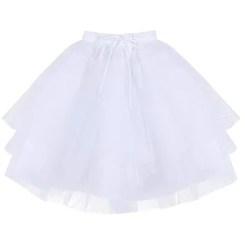 Valge Petticoat Alusel Pulm Kleit, Üks Suurus Prom Pool Kleit Tarvikud Alusseelikud Seelik Kid Crinoline Longo Pall Kleit Vestido