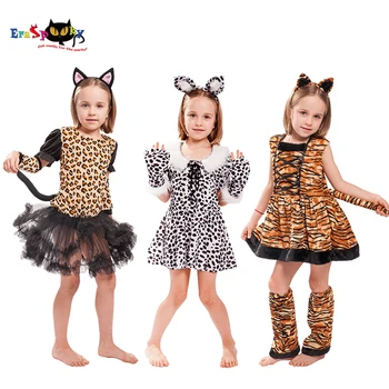 Eraspooky Armas Multikas Loomade Cosplay Tüdrukud Tiiger Leopardi Kleit Halloween kostüüm lapsed, Jõulud Karnevali Riided Peapael
