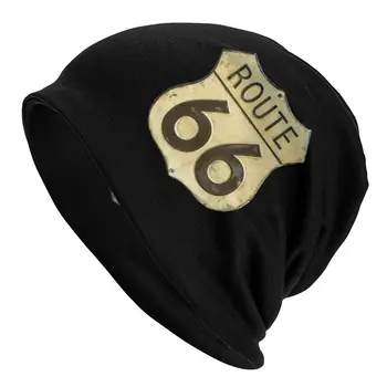 US Route 66 Märk Maanteel ühise Põllumajanduspoliitika Hip-Hop Sügis-Talve Tänava Skullies Beanies Mütsid Unisex Täiskasvanud Kevad Sooja Mütsi Kootud Müts