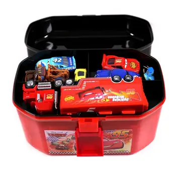 Disney Pixar Cars 2 3 Lightning Mcqueen Portable Storage Box Double Kihid Auto Mänguasjad, Jõulud Uue Aasta Kingitus Lastele