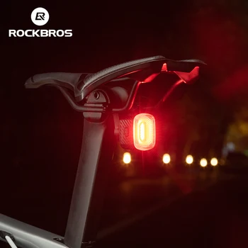 ROCKBROS Jalgratta Valgus Smart Piduri IPX6 Taillight Tüüp-K Tasuta Bike Saba Taga LED-Ratsutamine Hoiatus Ohutuse Jalgrattasõit Kerge