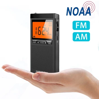 Mini Am Fm-Tasku Raadio Kaasaskantav Kõlar Ilm Raadio-Auto-Search Antenn Vastuvõtja Koos Kõrvaklappide Pesa Väljas Erakorralise Raadio