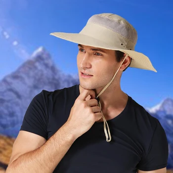 Outfly Suvel Kopp Müts Hingav Kiire-kuivatamine Väljas Päike Müts Reguleeritav Laia äärega Vabaaja Reisi Meeste Panama Müts