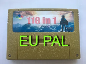 Super 118 1 Video Mängu Cartridge Jaoks Snes 16-Bitine Multicart PAL EU Versioon inglise Keeles Battery Save File