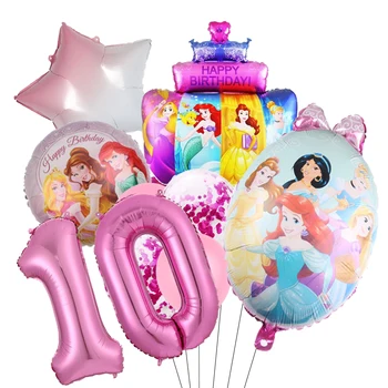 Disney Printsess Tuhkatriinu Belle Kook Õhupalli 32inch Roosa Number Heelium Globos Tüdrukud Sünnipäeva Kaunistamiseks Beebi Dušš Balon