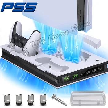 Sony Playstation 5 PS5 Konsooli&Gamepad Multifunktsionaalne Lahe Seista 2 Töötleja laadimisdoki 2 Jahutuse Ventilaator (Valge)