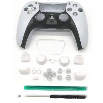 PS5 Kohandatud DIY Valge ja Must Korpus Shell w/Nupud Puuteplaat Juhul Viimistluselemendid katteplaadiga Playstation 5 Töötleja