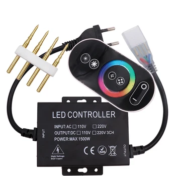 220V LED RGB Kontroller 1500W 10mm PCB Täis Touch RGB Kontrolli 4Pin Connector EU Pistik